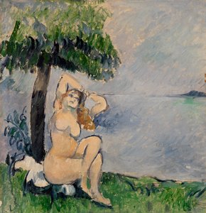 海辺で水浴びをする1875年頃 作： Paul Cézanne